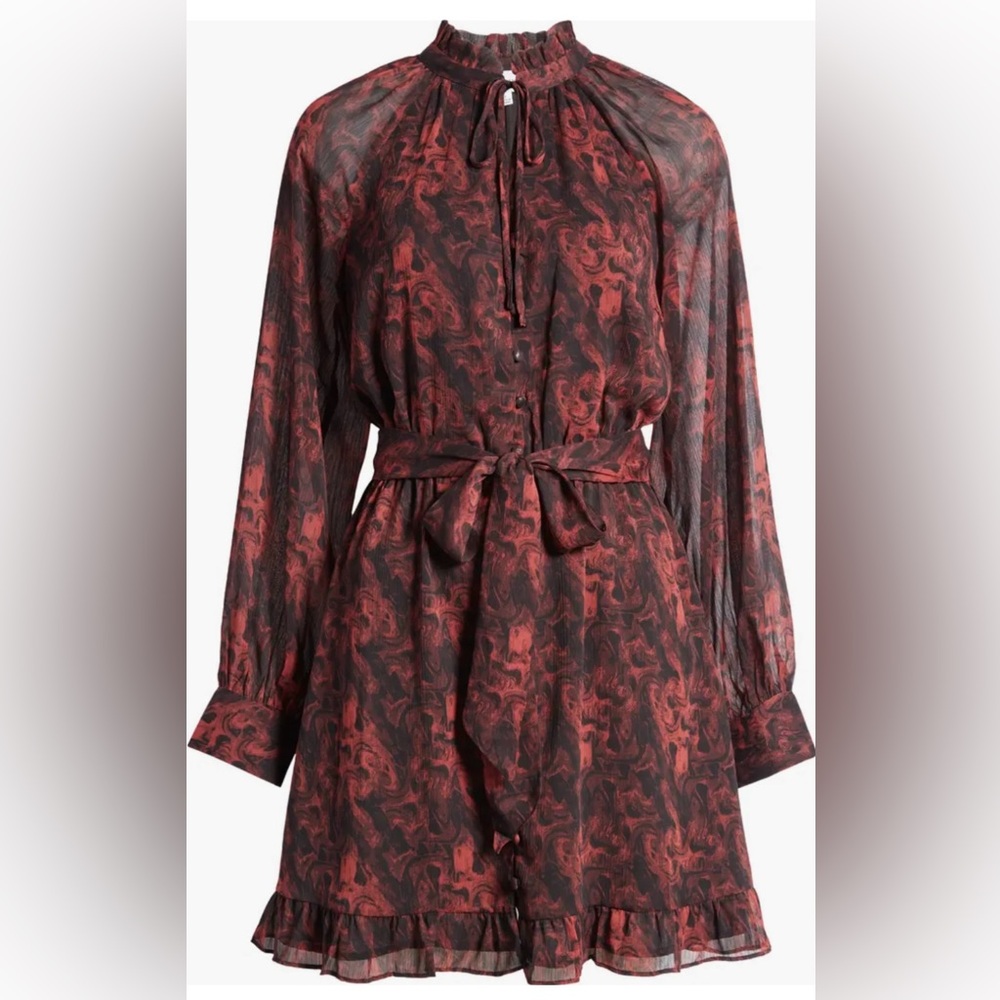 Elegant Red and Black Women's Dress